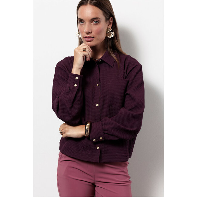 Melani waffle blouse blackberry