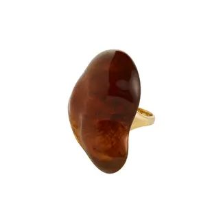 Pilgrim Lian ring gold plated brown