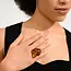 Lian ring gold plated brown