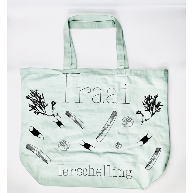 Fraai canvas shopper Groen vloedlijn