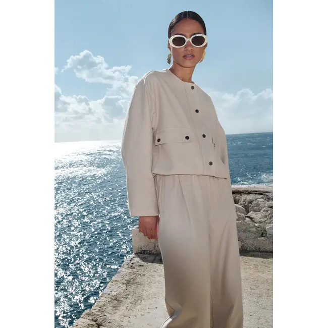 Maggie Canvas Jacket Dark Sand