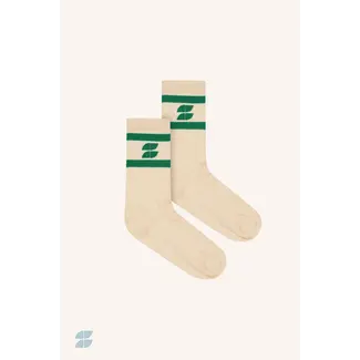 BY-BAR Logo Sparkle Oyster Socks Spring Green