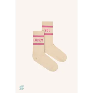 BY-BAR Lucky Sparkle Oyster Socks Bright Pink