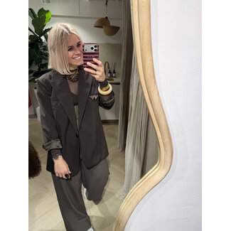 Black Colour Mesh Top Coffee