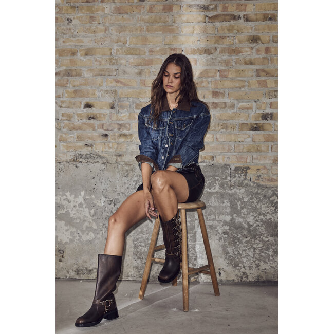 Denize Crop Denim Jacket Denim Blue