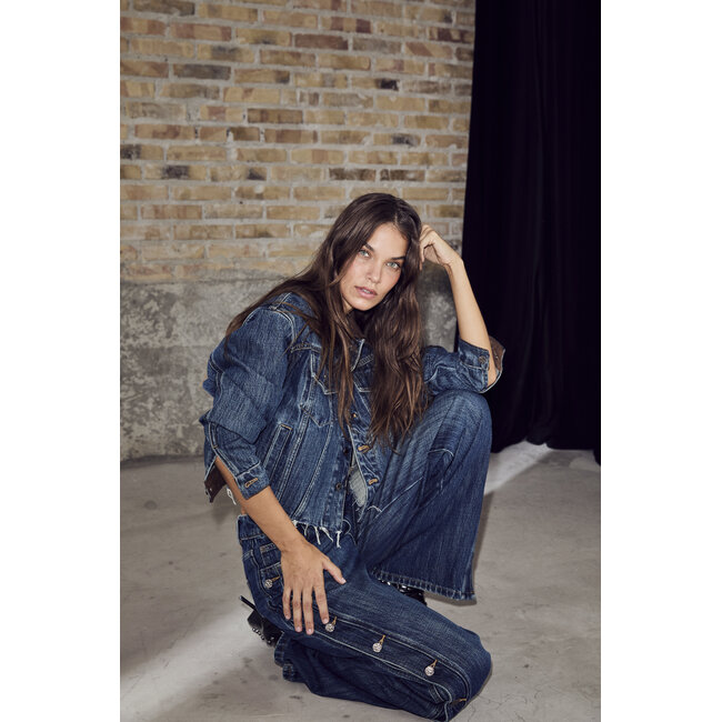 Denize Crop Denim Jacket Denim Blue