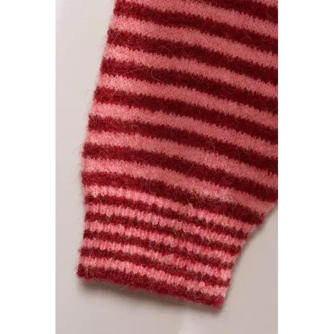 Gestreepte trui roze/rood