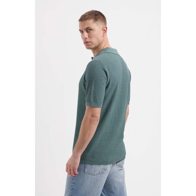 YOHEI STRUCTURED POLO North Atlantic