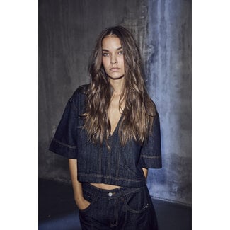 HAUTE L'AMITIÉ Denim Top Unwashed Denim