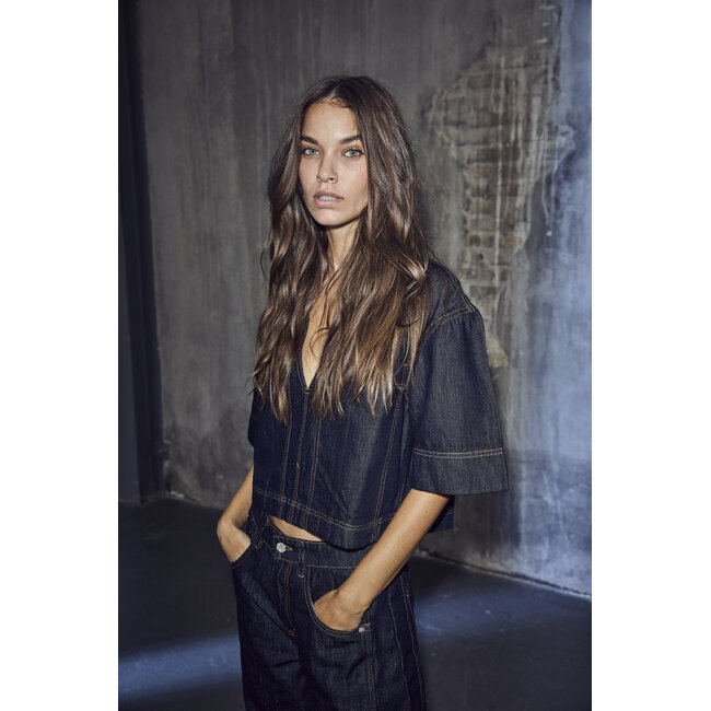 Denim Top Unwashed Denim