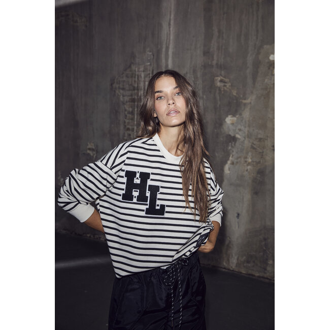 Gestreepte Sweater Offwhite Black