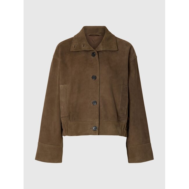SLFAIDEN SUEDE JACKET Chocolate Chip