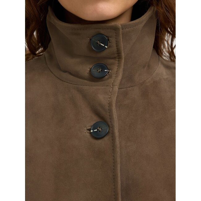 SLFAIDEN SUEDE JACKET Chocolate Chip