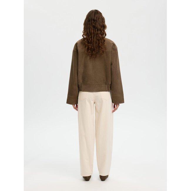 SLFAIDEN SUEDE JACKET Chocolate Chip