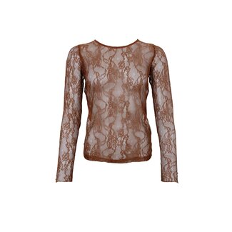 Black Colour BCLARA Lace Blouse Coffee