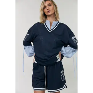 Lollys Laundry KamillaLL Sports Tee 3/4 OS Dark Blue