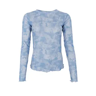 Black Colour Shimmer Mesh Top Blue