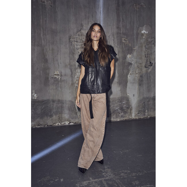 Drew Barrel Panel Tall Jeans Camel