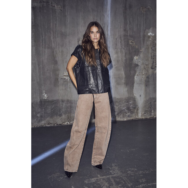 Drew Barrel Panel Tall Jeans Camel