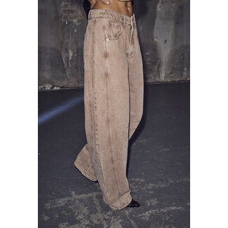 HAUTE L'AMITIÉ Drew Barrel Panel Tall Jeans Camel