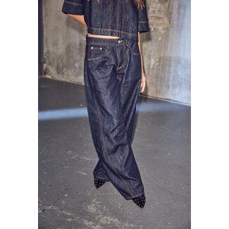 HAUTE L'AMITIÉ Drew Barrel Panel Tall Jeans Unwashed Denim