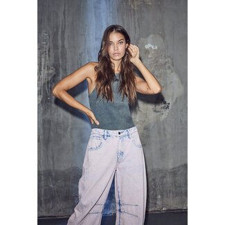 HAUTE L'AMITIÉ Drew Barrel Panel Tall Jeans Iced Rose