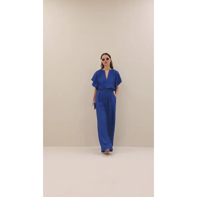 Vina Gloss Blouse Kingsblue