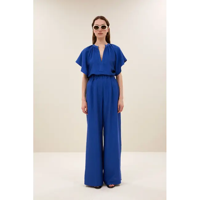 Vina Gloss Blouse Kingsblue