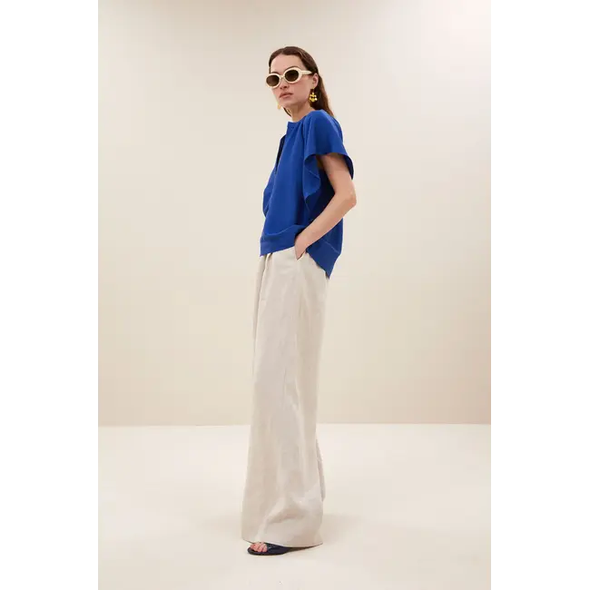 Vina Gloss Blouse Kingsblue