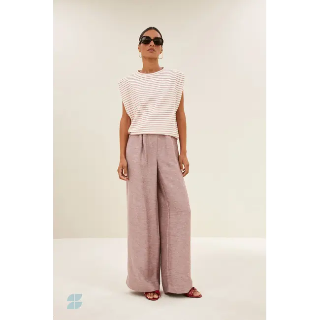 Diede Heavy Jersey Stripe Top Sunset Rose Stripe