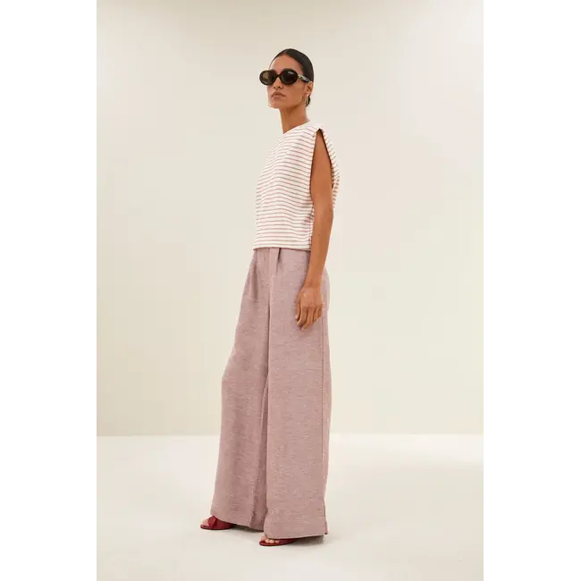 Diede Heavy Jersey Stripe Top Sunset Rose Stripe