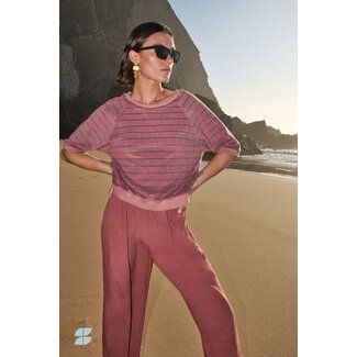 BY-BAR Neva Slub Stripe Top Withered Rose Stripe