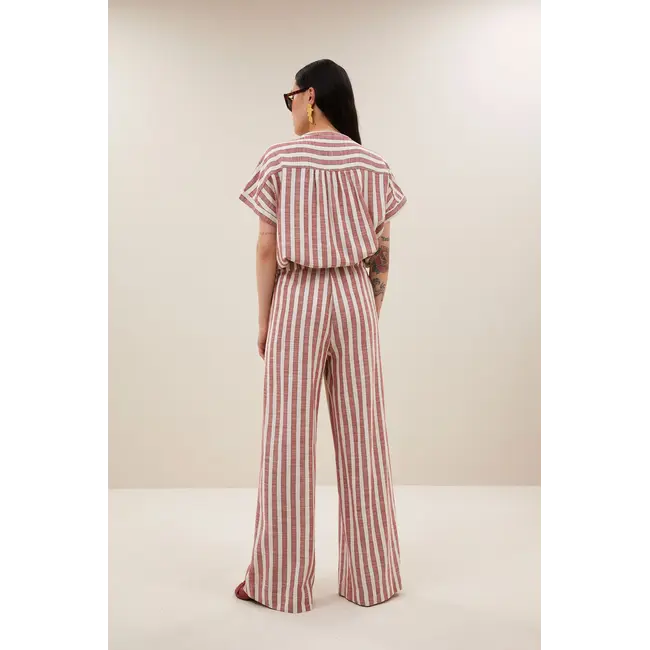 Benji Wide Stripe Pants Red Stripe