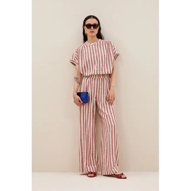 Benji Wide Stripe Pants Red Stripe