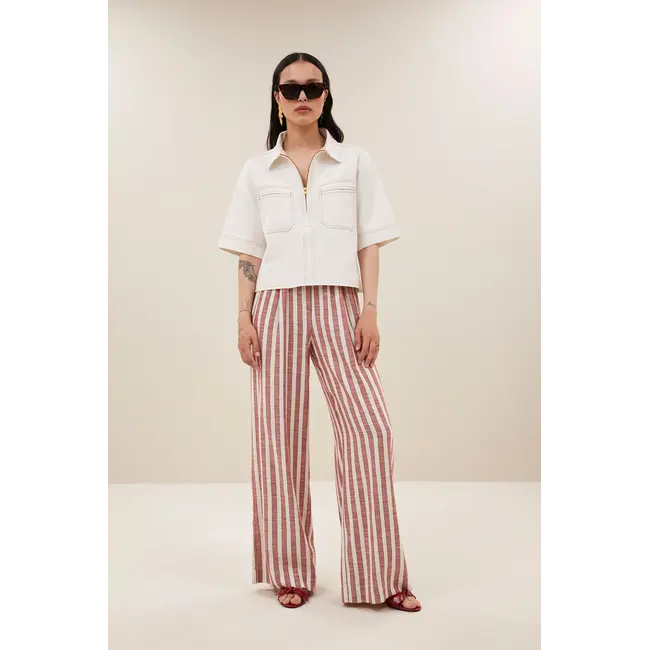 Benji Wide Stripe Pants Red Stripe
