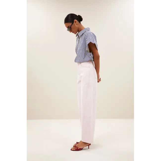 Pixie Blue Stripe Blouse Dark Blue Stripe