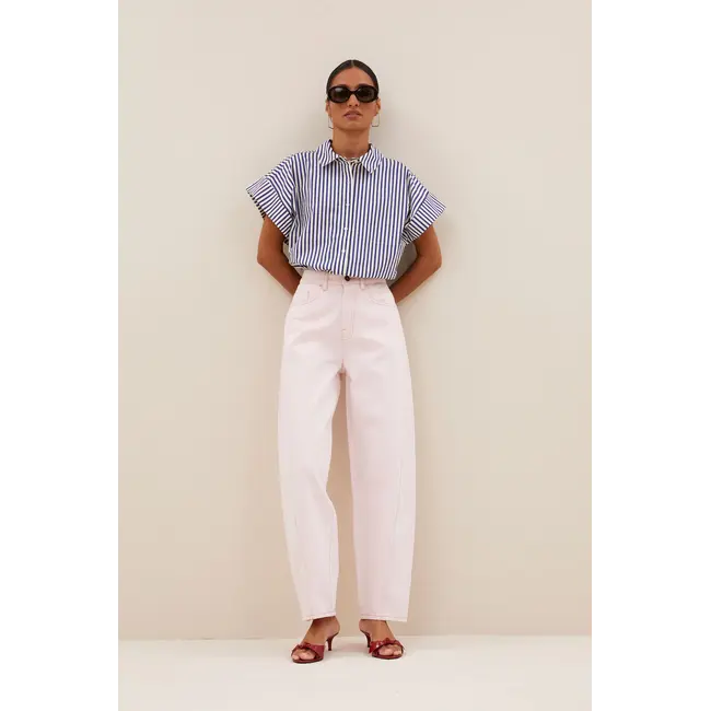 Pixie Blue Stripe Blouse Dark Blue Stripe