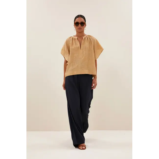 Vina Jacquard Blouse Desert