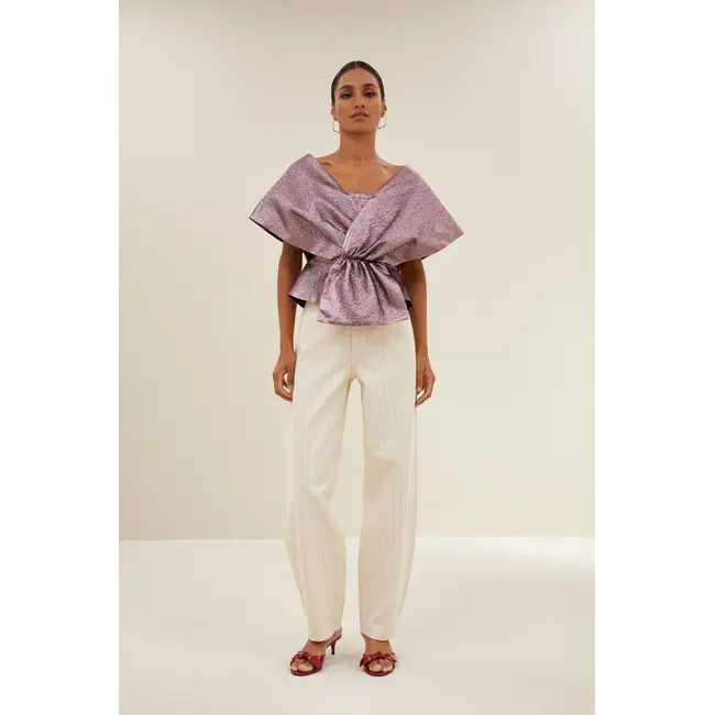 Simone Metallic Top Dusty Lilac