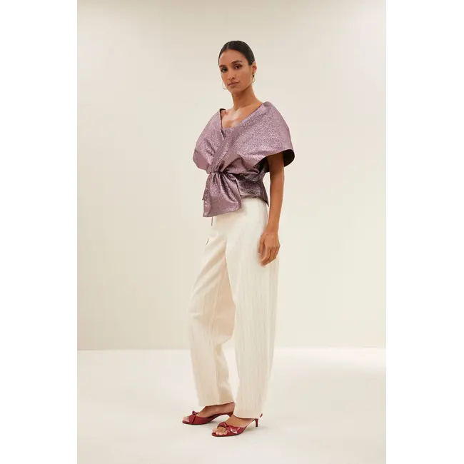 Simone Metallic Top Dusty Lilac