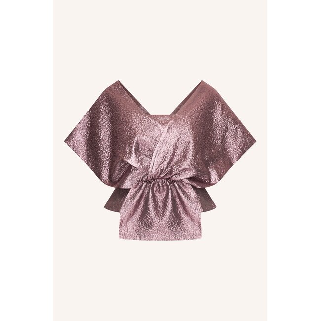 Simone Metallic Top Dusty Lilac