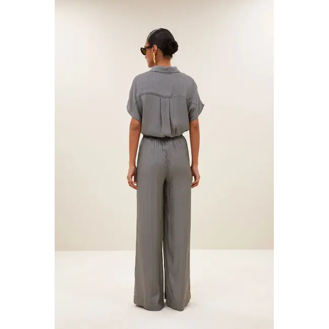 Benji Silky Stripe Pants Jet Black Stripe