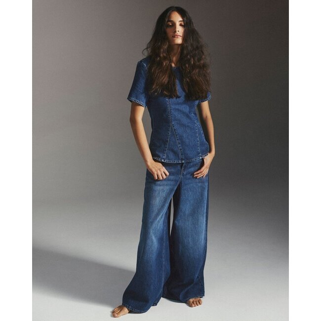 MSCHTurig Alena SS Top Mid Blue Wash Blue