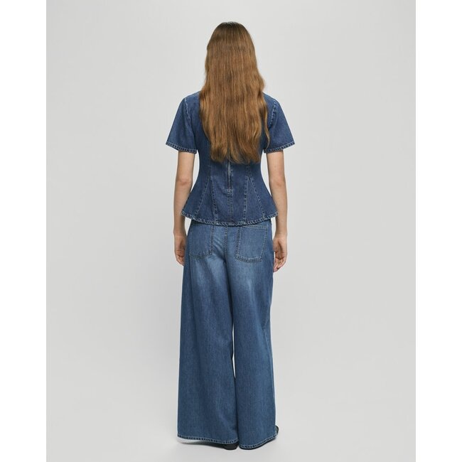 MSCHTurig Alena Pants Mid Blue Wash Blue
