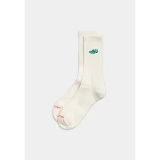 RVLT Jaquard Crew Sock White CRO