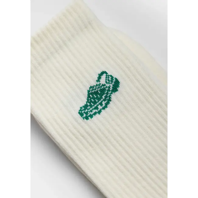 Jaquard Crew Sock White CRO