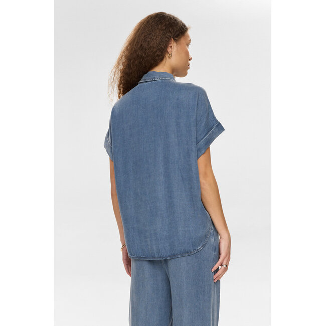 NUELIDA SLEEVELESS SHIRT Snow Washed Denim