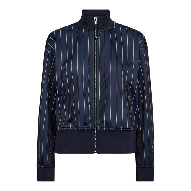 Pin Stripe Zip Sweat Navy