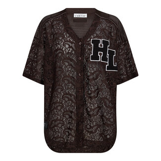 HAUTE L'AMITIÉ Court Lace Tee Mocca