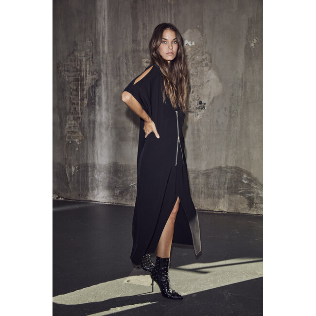 Satari Zip V Dress Black